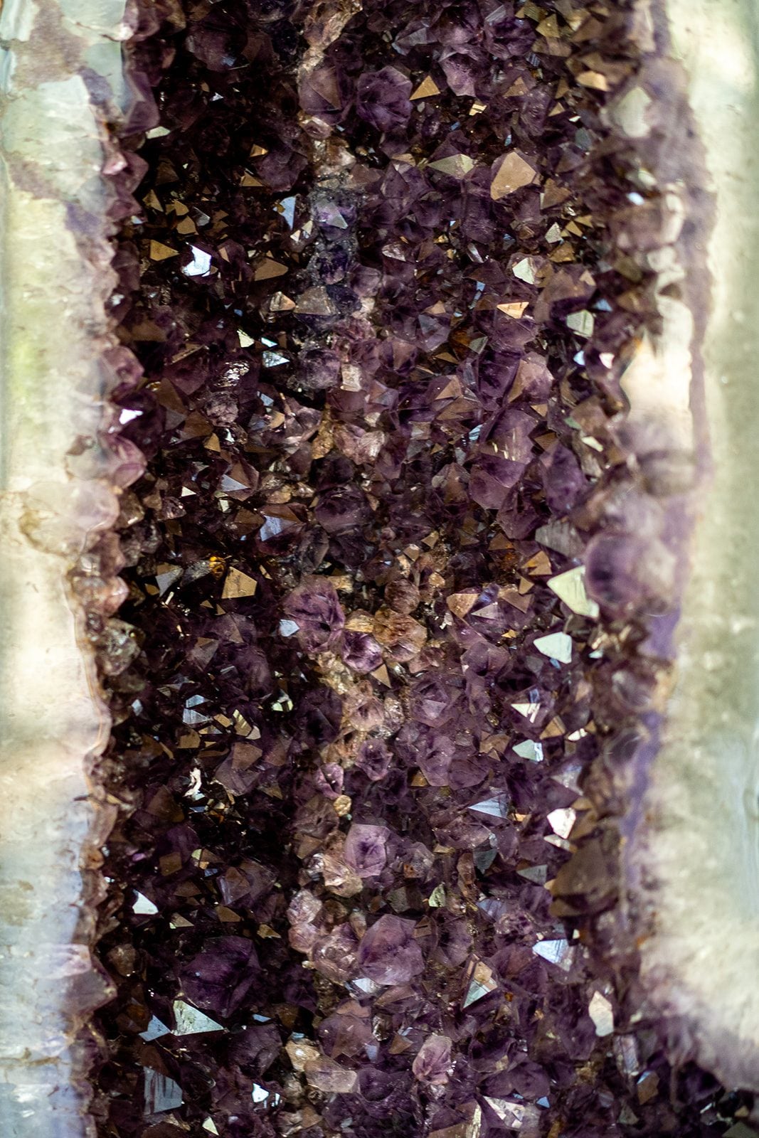 Close detail of the amethyst crystals
